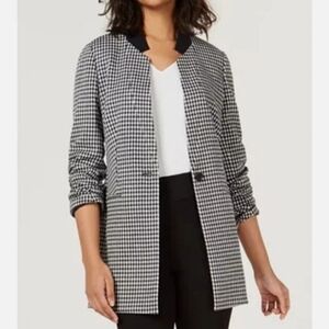 Bar III One Button Long Split Neck Blazer Jacket Size 6